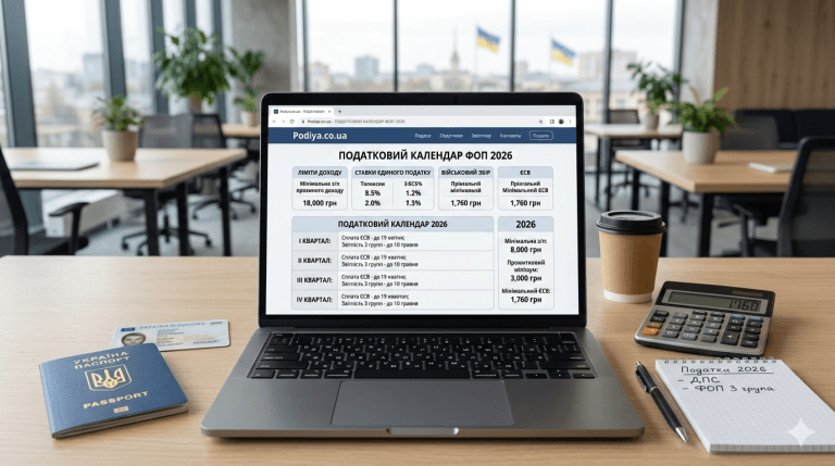 Податковий календар ФОП 2026