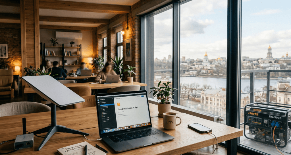 Список бесплатных коворкингов Киева с генераторами и Starlink