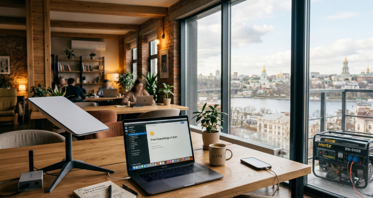 Список безкоштовних коворкінгів Києва з генераторами та Starlink