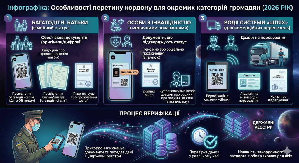Особливості перетину кордону для окремих категорій громадян