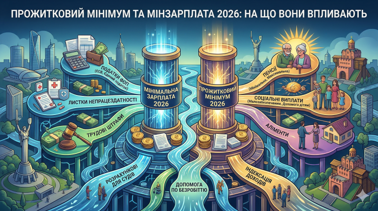 Прожитковий мінімум та мінзарплата 2026 на що вони впливають
