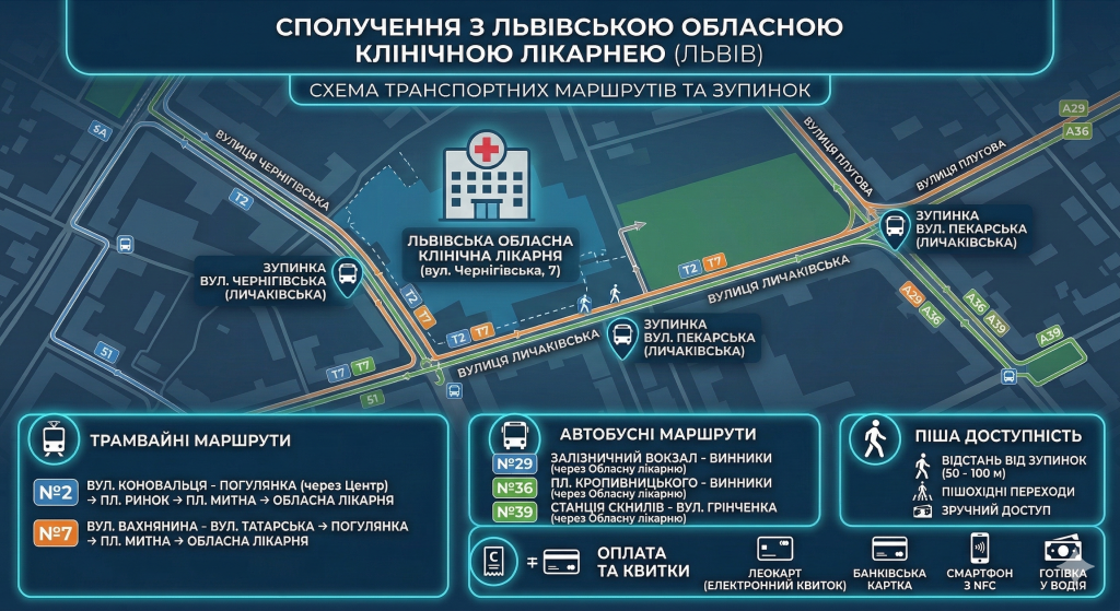 Сполучення з Львівською обласною клінічною лікарнею