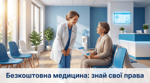безкоштовні медичні послуги НСЗУ 2026 — лікар і пацієнт у державній клініці