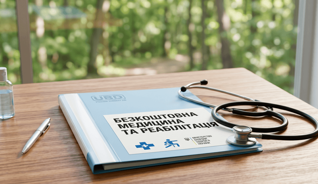 Інфографіка про безкоштовне медичне обстеження та психологічну реабілітацію ветеранів війни.