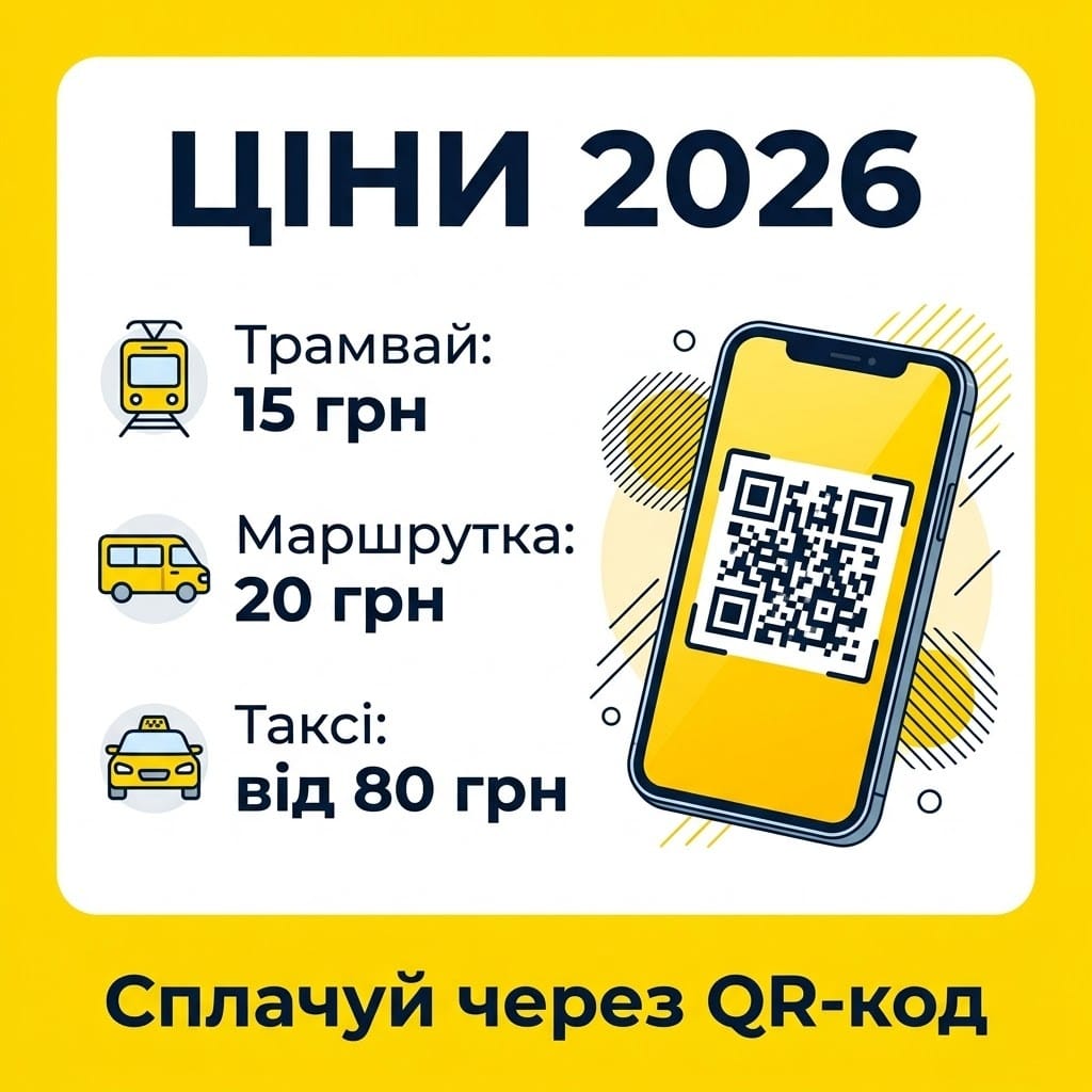 Список цін на проїзд від вокзалу Одеси у 2026 році.