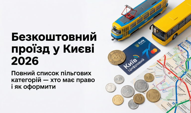 безкоштовний проїзд у Києві хто має право 2026 — повний список пільг транспортна картка