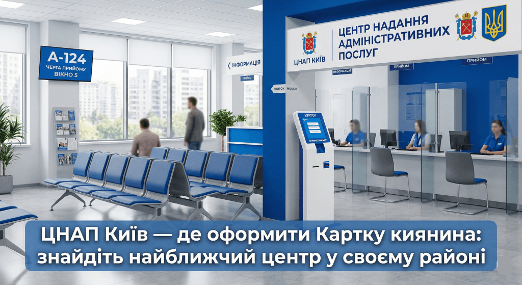 картка киянина ЦНАП де оформити Київ — центр надання адміністративних послуг район адреса