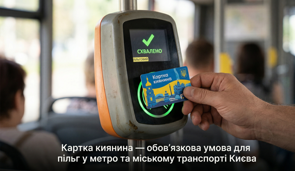 картка киянина безкоштовний проїзд як отримати — валідатор метро транспорт пільга