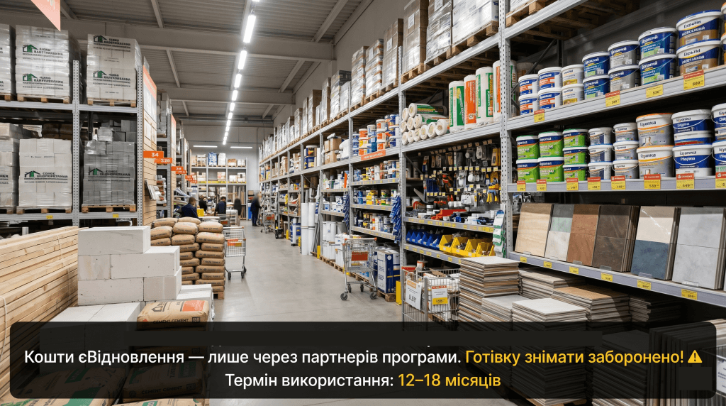 єВідновлення як витратити кошти обмеження — будівельний магазин партнери програми ремонт заборони